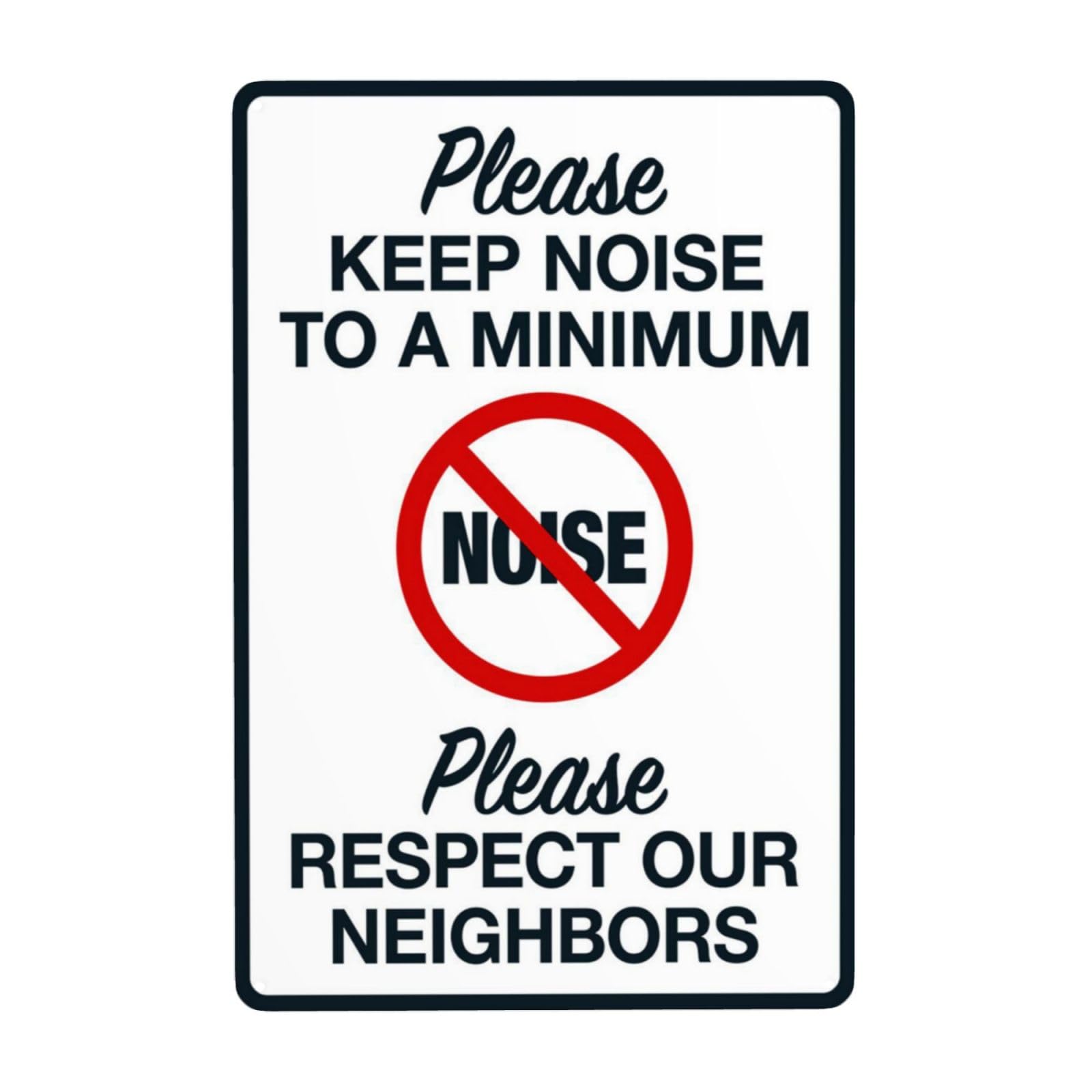 Retro Metal Tin Sign, Keep Low Noise Reminder Sign, Quiet Environment Notice Vintage Wall Decor, 8x12 Inch