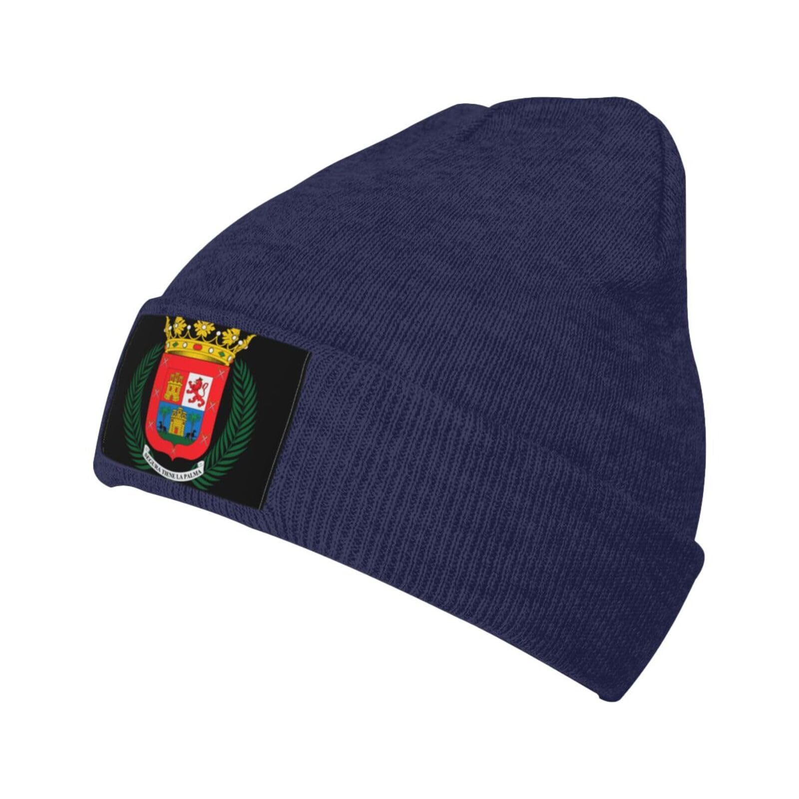KWQDOZF Escudo De Las Palmas De Gran Canaria Beanie Unisex Knit Hat Acrylic Cuffed Cap Winter Hats Black