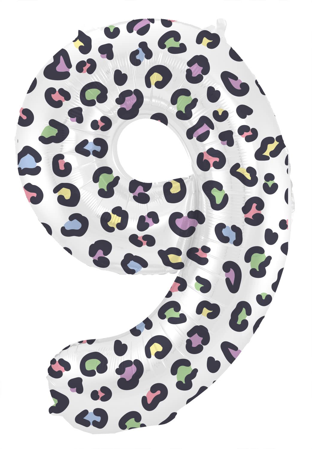 Folat 63919 Balloon Birthday Number 9 Bright Panther White 86 cm Helium Balloon Decoration Birthday Decoration