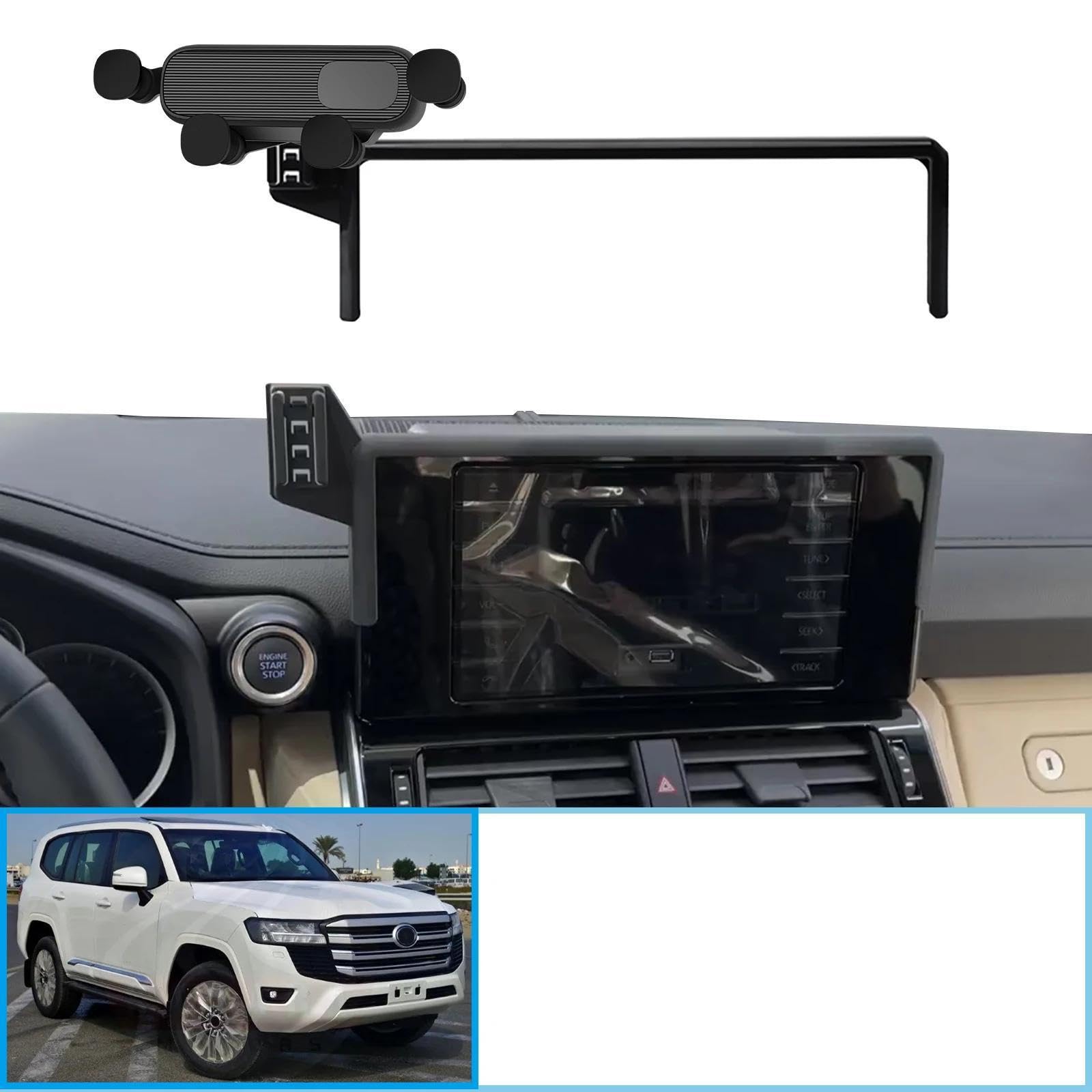 Uchwyt Samochodowy na Telefon dla Toyota Land Cruiser LC300 GRX 2022-2024, uchwyt samochodowy na telefon komórkowy, stojak na nawigację GPS (podstawa i uchwyt 4)