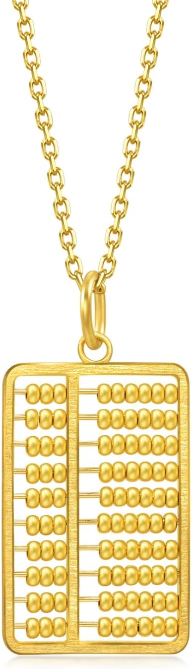 CHOW SANG SANG 999.9 24K Gold Chinese Gifting Collection Price-by-Weight 9.35g Gold Clever Intelligent, Abacus Pendant for Women, Men and Unisex 94913P | [Not Include the Necklace]