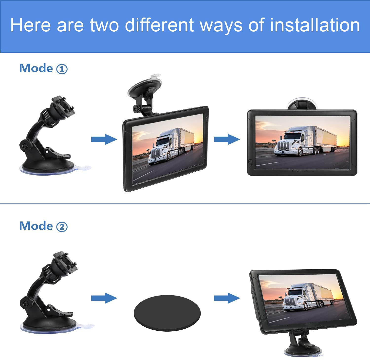 Sat Nav for Truck Car HGV | 9 Inch 2026 UK & Europe Maps with Free Lifetime Updates | Voice Guidance, Speed Camera Alerts, Lane Assist | Offline GPS Navigation with UK Postcode Search — view 4