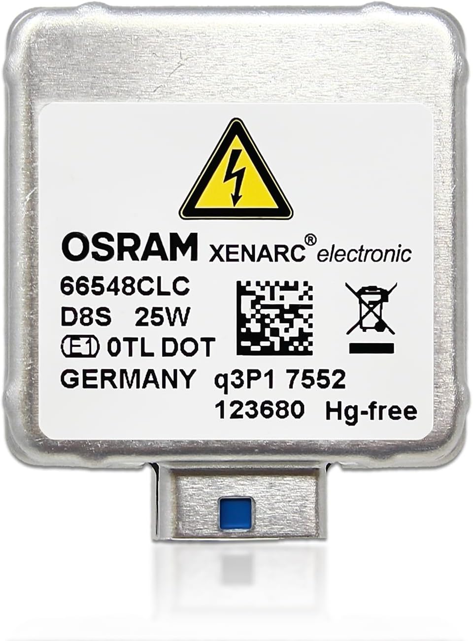 OSRAM D8S OEM Classic Xenarc HID Xenon Headlight Bulbs 66548CLC 25W 4500K w/DAMA Alcohol Pads | Pack of 2
