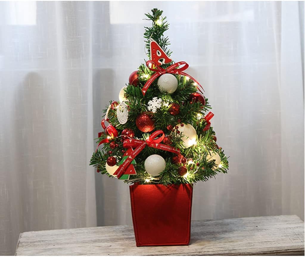 ZUMAHA Albero di Natale da Tavolo da 45 cm, Albero di Natale con luci Decorative, Set Fai da Te per Albero da Tavolo per Feste di Natale a casa