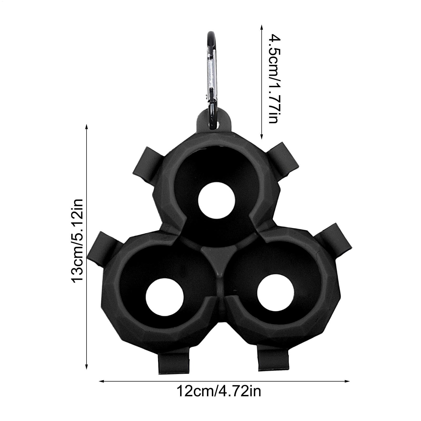 Support de balle de golf en silicone avec boucle à clip pendante - Porte-balles portable