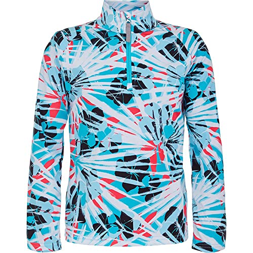 Spyder Girl's Surface Zip T-Neck (Big Kids) Island LG (14-16 Big Kid)