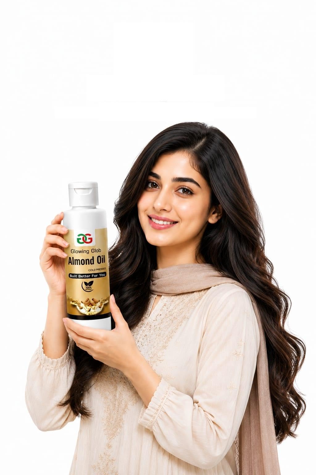 Glowing Glob Almond Oil | Cold Pressed Oil 100% Pure & Natural | For Hair & Skin Care, Deep Nourishment, Daily Use, Natural skin moisturizer-image-46