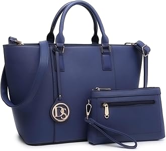 Dasein Women Satchel Purse Handbag Shoulder Bag Work Tote Bag with Matching Clutch