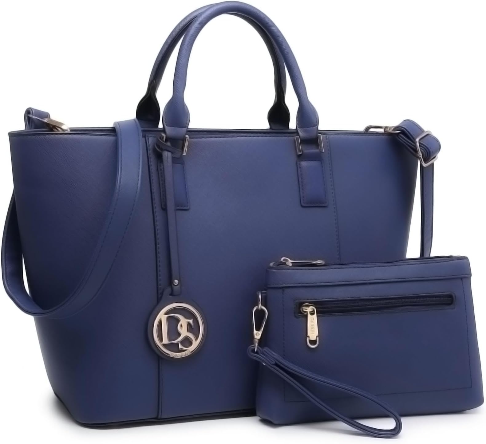 Dasein Women Satchel Purse Handbag Shoulder Bag Work Tote Bag with Matching Clutch