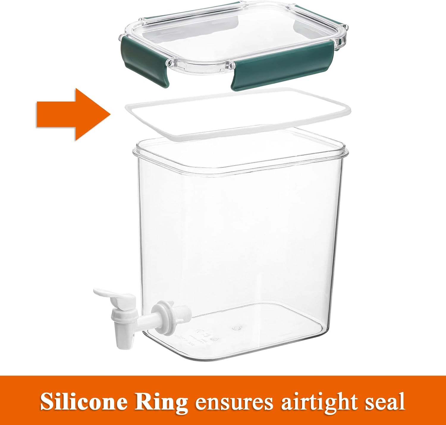 Elsjoy 2 Pack 0.9 Gallon (3.5 L) Plastic Drink Dispenser with Spigot, Fridge Beverage Dispenser Cold Drink Container for Iced Tea, Lemonade, Party, 𝟖" 𝐱 𝟓.𝟓" 𝐱 𝟕.𝟖" - Image 3