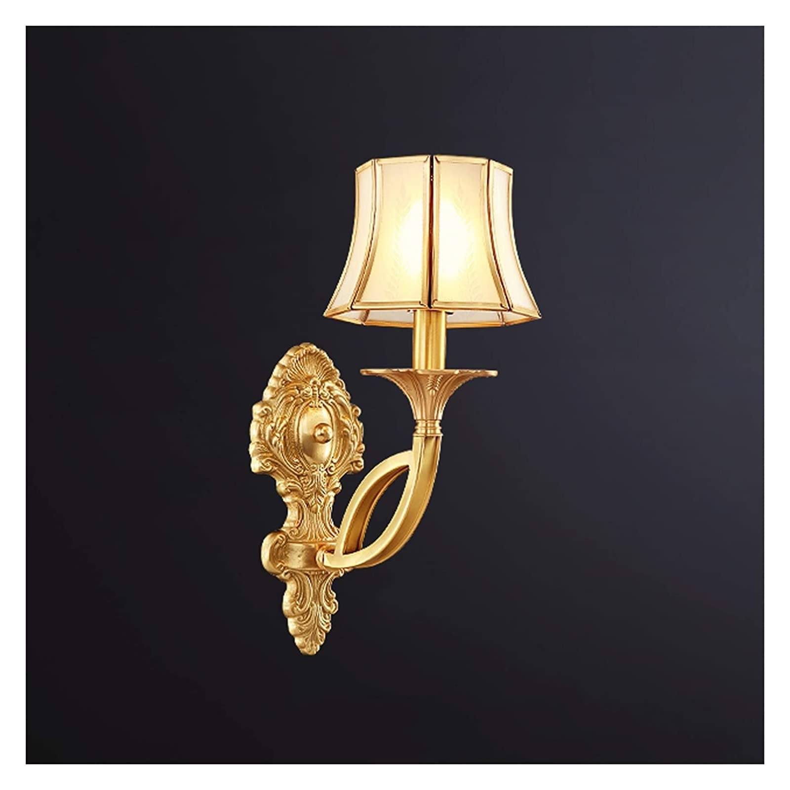 ZTCHSENZT Wall Lamp Light Copper with Glass Lampshade Minimalist Bedroom Bedside Lamp Aisle Lamp Wall Sconce Light Fixture for Living Room Corridor Staircase Wall Light,1PACK