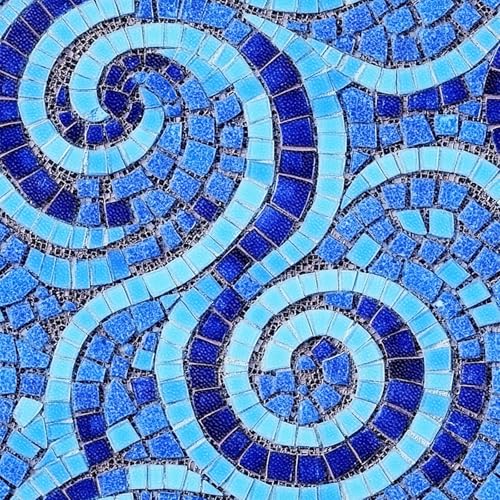 IVN 10PCS 12x12 Inch Blue Swirl Mosaic Pattern Design Detachable ...