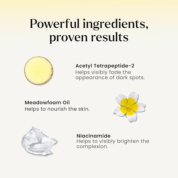 MAELYS B-GLOWY Brightening Body Serum for Dark Spots - Supports Even Looking Skin - Peptide Formula with Niacinamide & Meadowfoam Oil (3.4 Fl Oz)