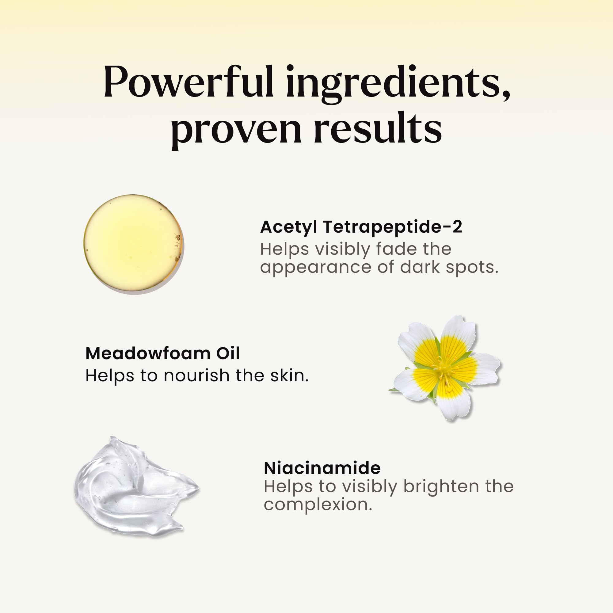 MAËLYS B-GLOWY Brightening Body Serum for Dark Spots - Supports Even Looking Skin - Peptide Formula with Niacinamide & Meadowfoam Oil (3.4 Fl Oz)