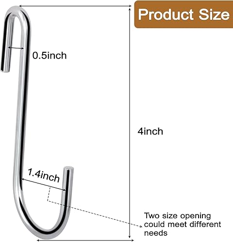 Miniatura 2 de Paquete de 30 ganchos en S resistentes para ollas, ganchos colgantes en forma de S para utensilios de cocina, ollas, utensilios, ropa, bolsas,