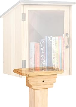 Little Library Mount, 11x8x4 inches Little Library Box Bracket Holder with Pre-Drilled Holes & Grooved Top & Screws, Fits 4x4 Post, Easy Installation for Neighborhood School Community Book Sharing Box