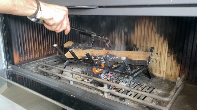 Set 5 Attrezzi Per Camino In Ferro Battuto - Nero Con Effetto Sfumato, Made In Italy - Foto 7