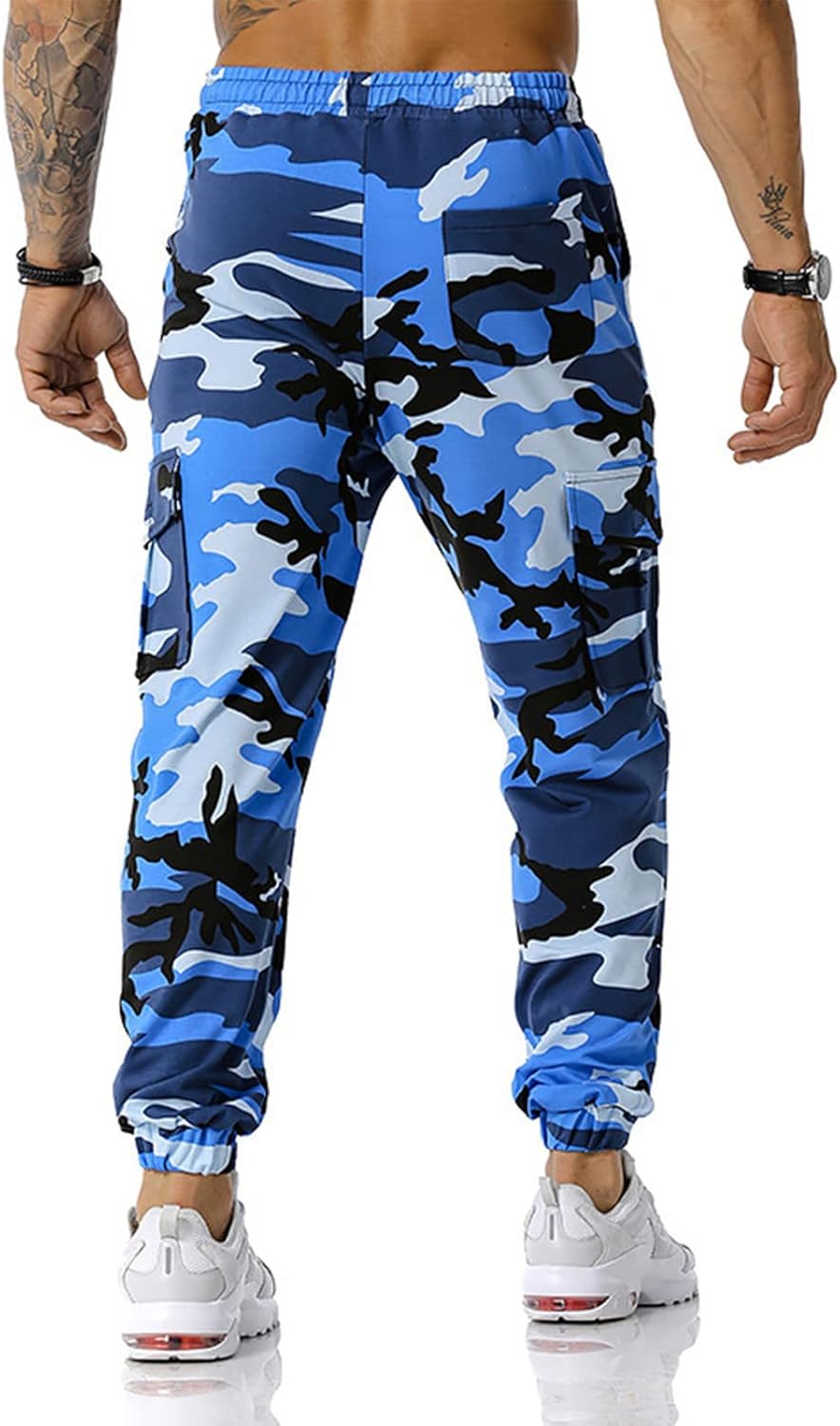 Ymosrh Men's Sweatpants Patchwork Camouflage Jogging Pants Outdoor Sports Fitness for Men, S-3XL