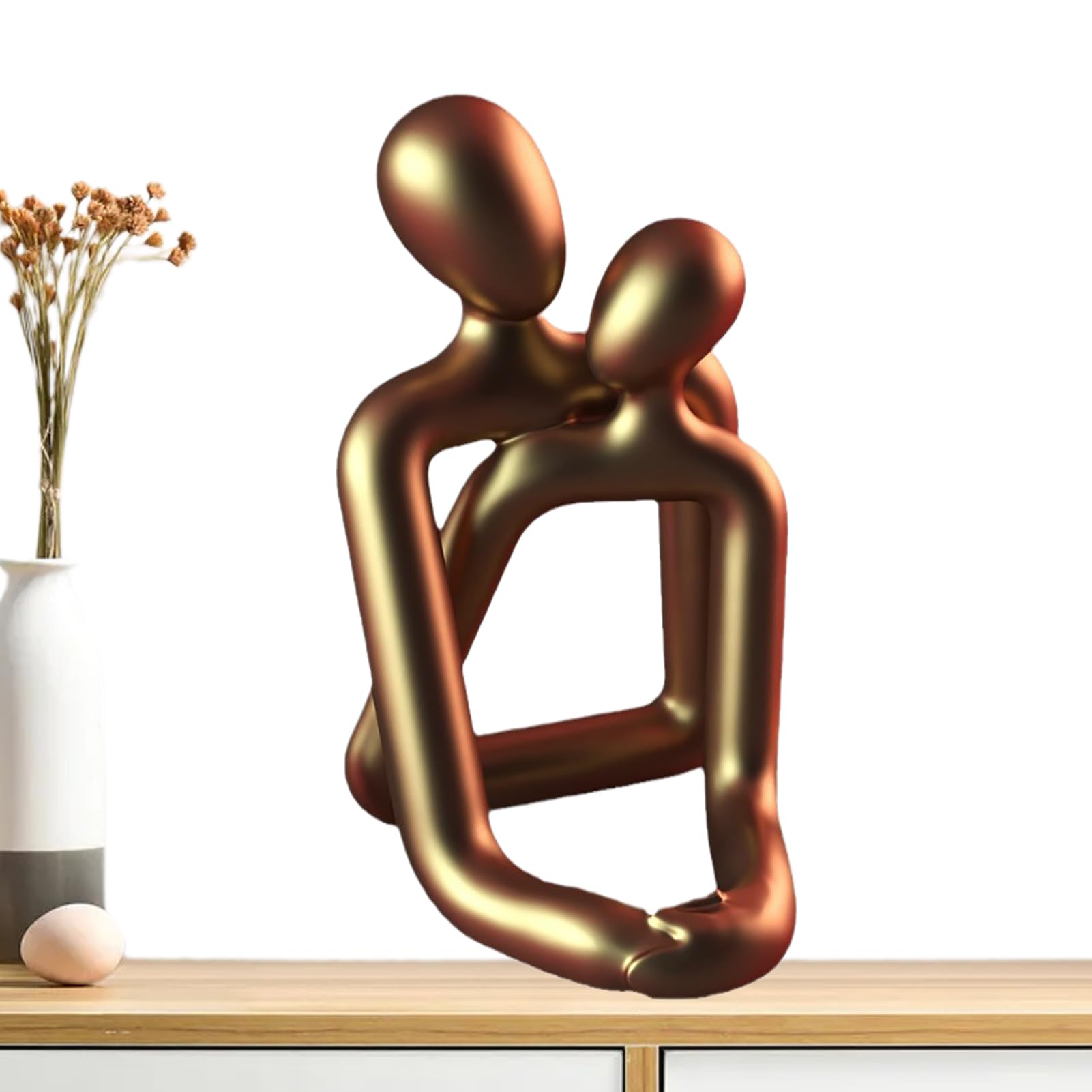 Escultura de pareja cariñosa, regalo del día de San Valentín, estatua abstracta de amor apasionado, portavelas romántico (B)