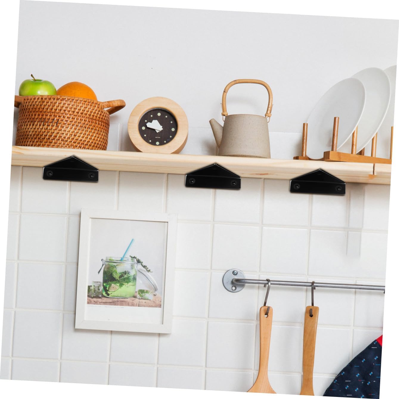 6pcs Hidden Floating Shelf Brackets Heavy Duty Metal Supports for Wall-Mounted Storage Design Space-Saving Bracket Hardware for Home Office Decor