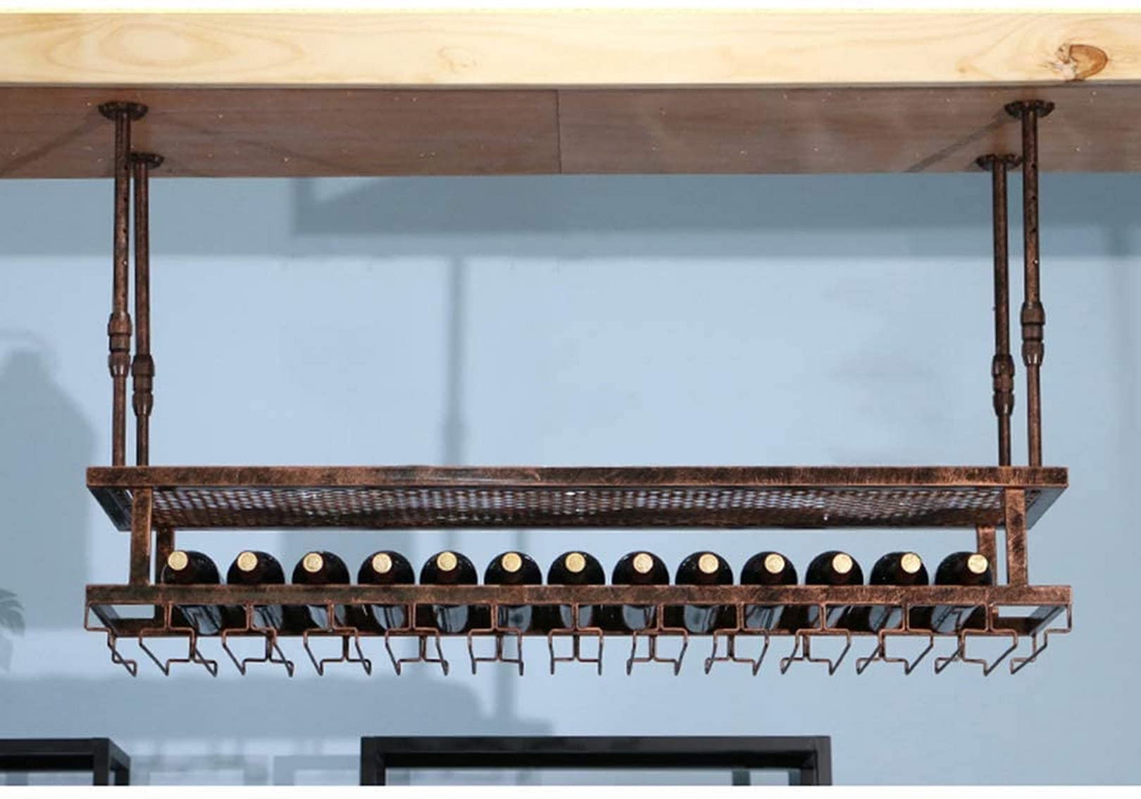 Casier à vin hauteur réglable multifonctionnelle à 2 couches