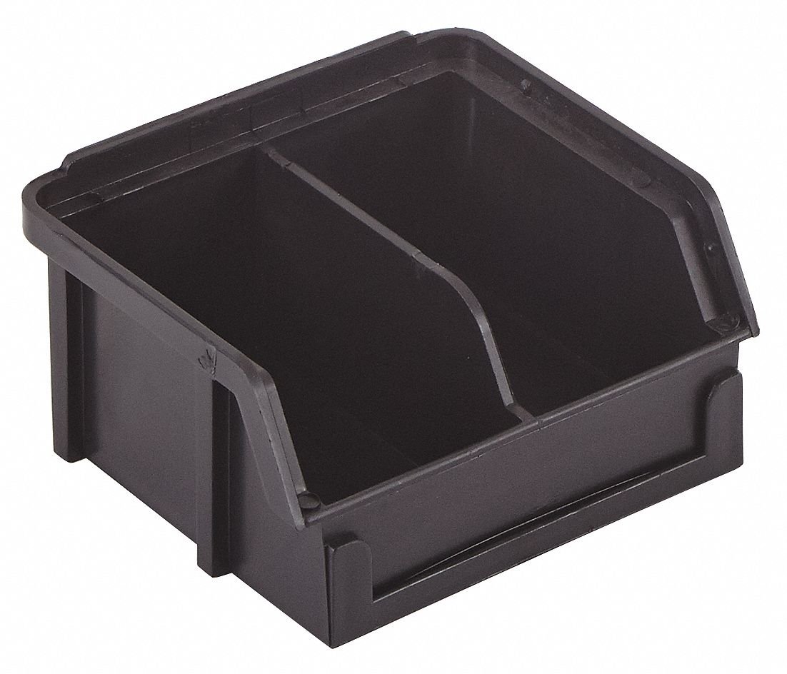 LEWISBins+ PB10-XXL ESD-Safe Part Bins with Divider, Black, 3.5