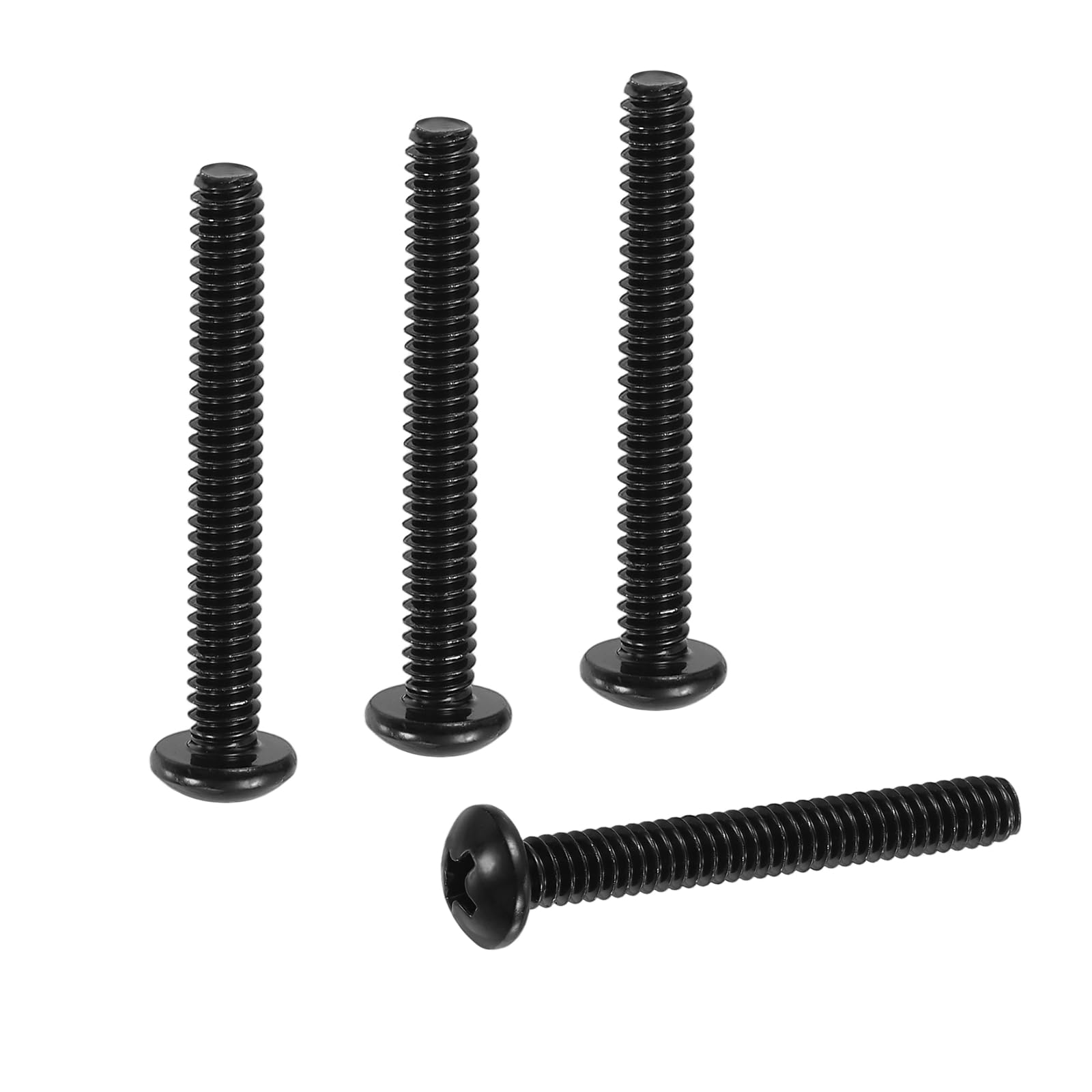 PATIKIL #10-24 x 1-1/2" Pan Head Machine Screws, 50 Pcs 304 Stainless Steel Round Head Screws for Cabinet Drawer Knob Pull Handle, Phillips Drive, Fully Threaded, Black Oxidation