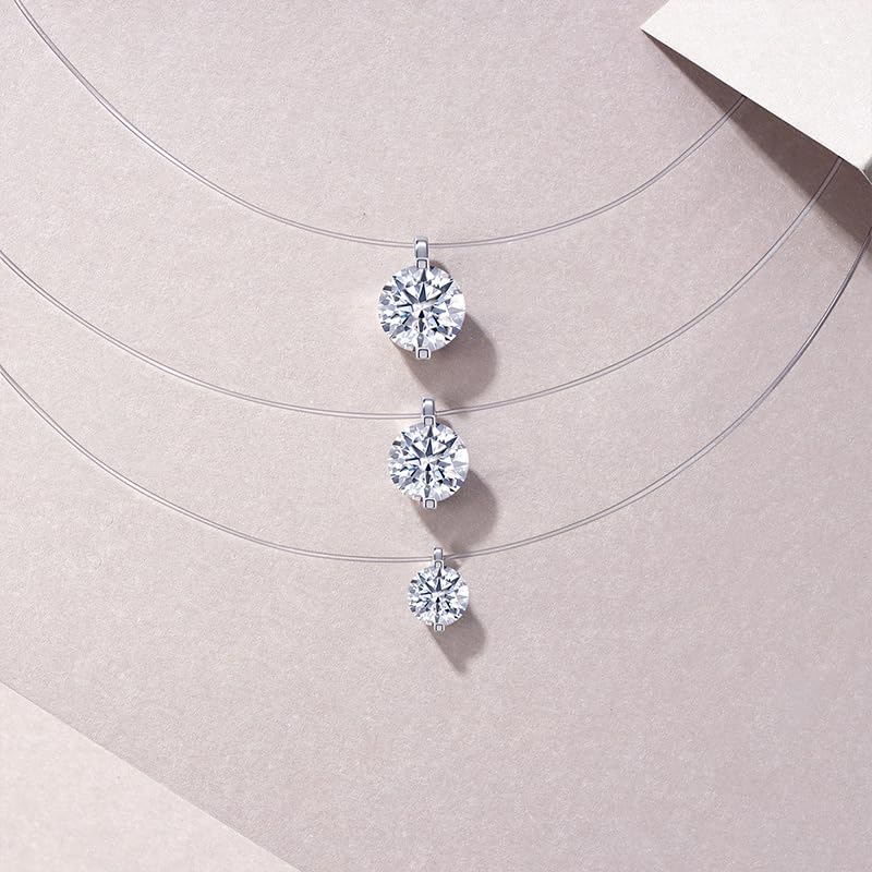 Collier moissanite invisible et délicat à porter au quotidien pour un éclat discret
