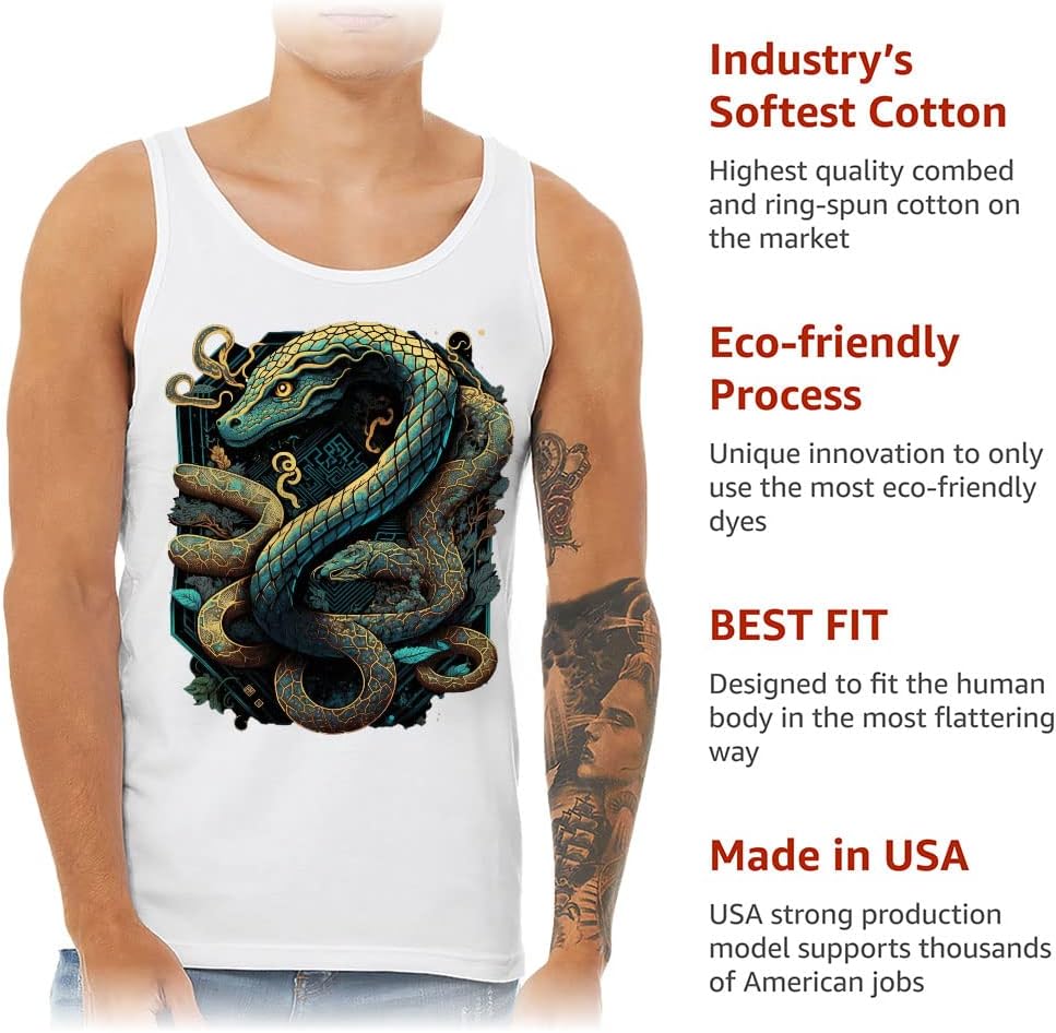 Animal Print Tank - Snake Themed Workout Tank - Art Jersey Tank