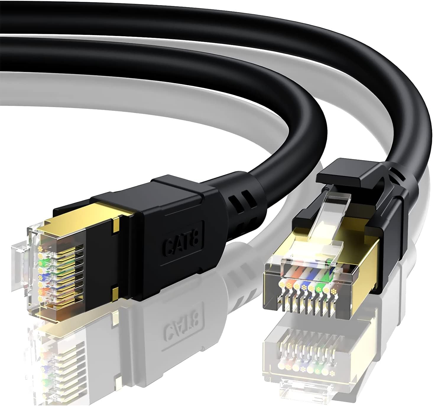 BESTOR® Cat 8 Ethernet 3M Cable, Indoor & Outdoor,High Speed Direct Burial 26AWG Cat8 Network Wire, 40Gbps 2000Mhz SFTP Patch Cord,Wall & Weatherproof RJ45 Multilayer Shielded Cable,Router/Modem/Xbox