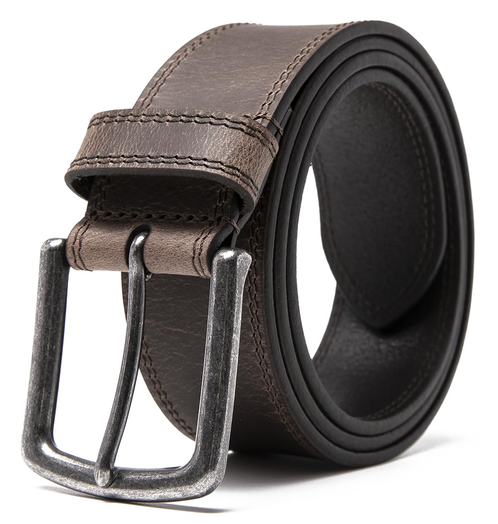 Fabio Valenti Men’s Casual Genuine Leather Jeans Belts 1 1/2" Wide Work Belt for Men (2097 Tobacco, 36/38)