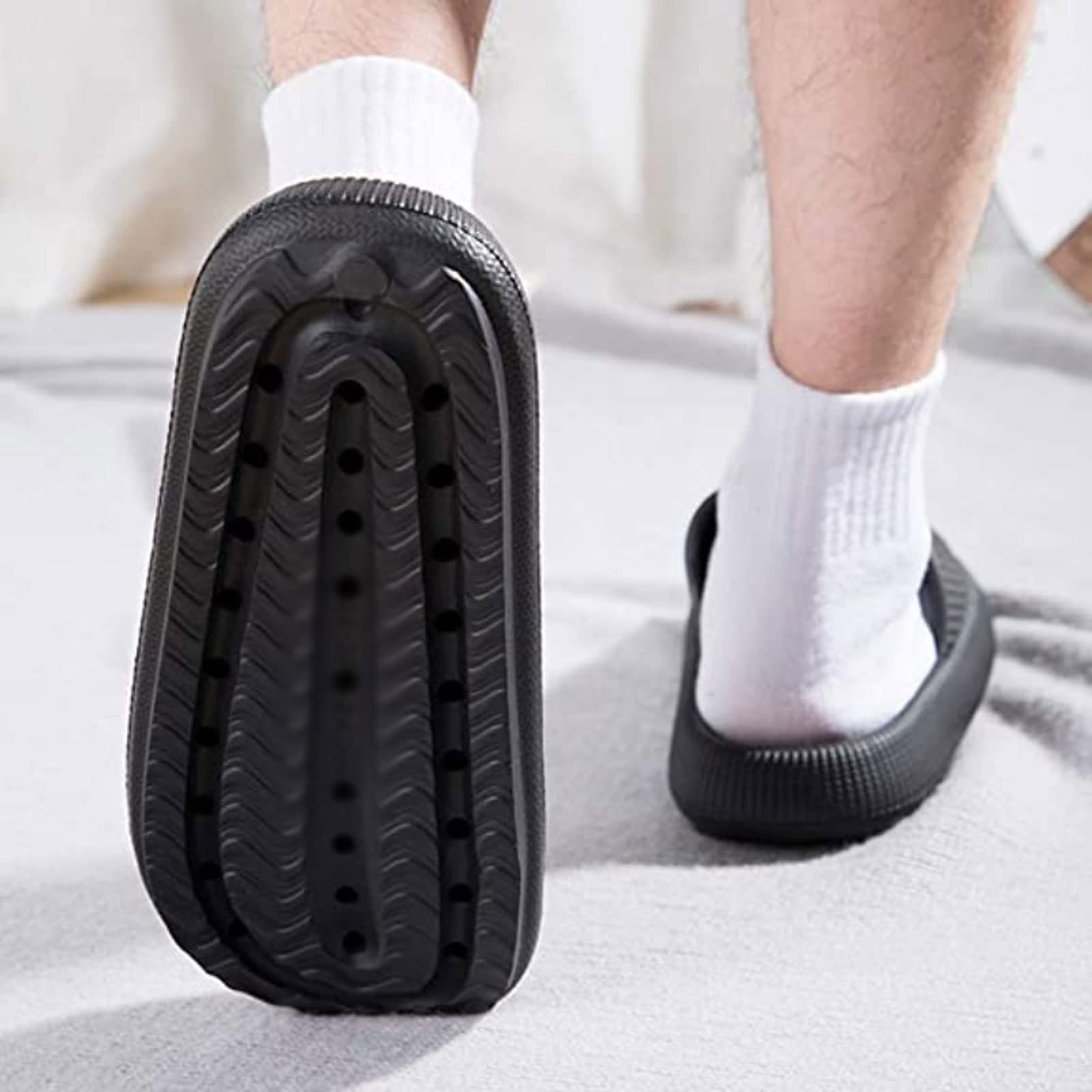 YHQZNLXQ Zapatillas para Mujer Zapatillas para el hogar Fondo Grueso Fondo Suave Baño Chanclas Antideslizantes Sandalias de Mujer Pareja Verano Zapatillas de Interior6.5 EU