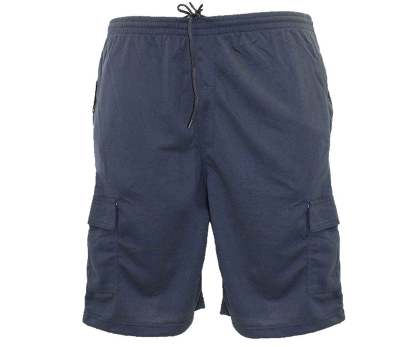 Kam Men's Blue Jeanswear Big Size Cotton Terry Jersey Cargo Shorts (300) In Navy In 5XL