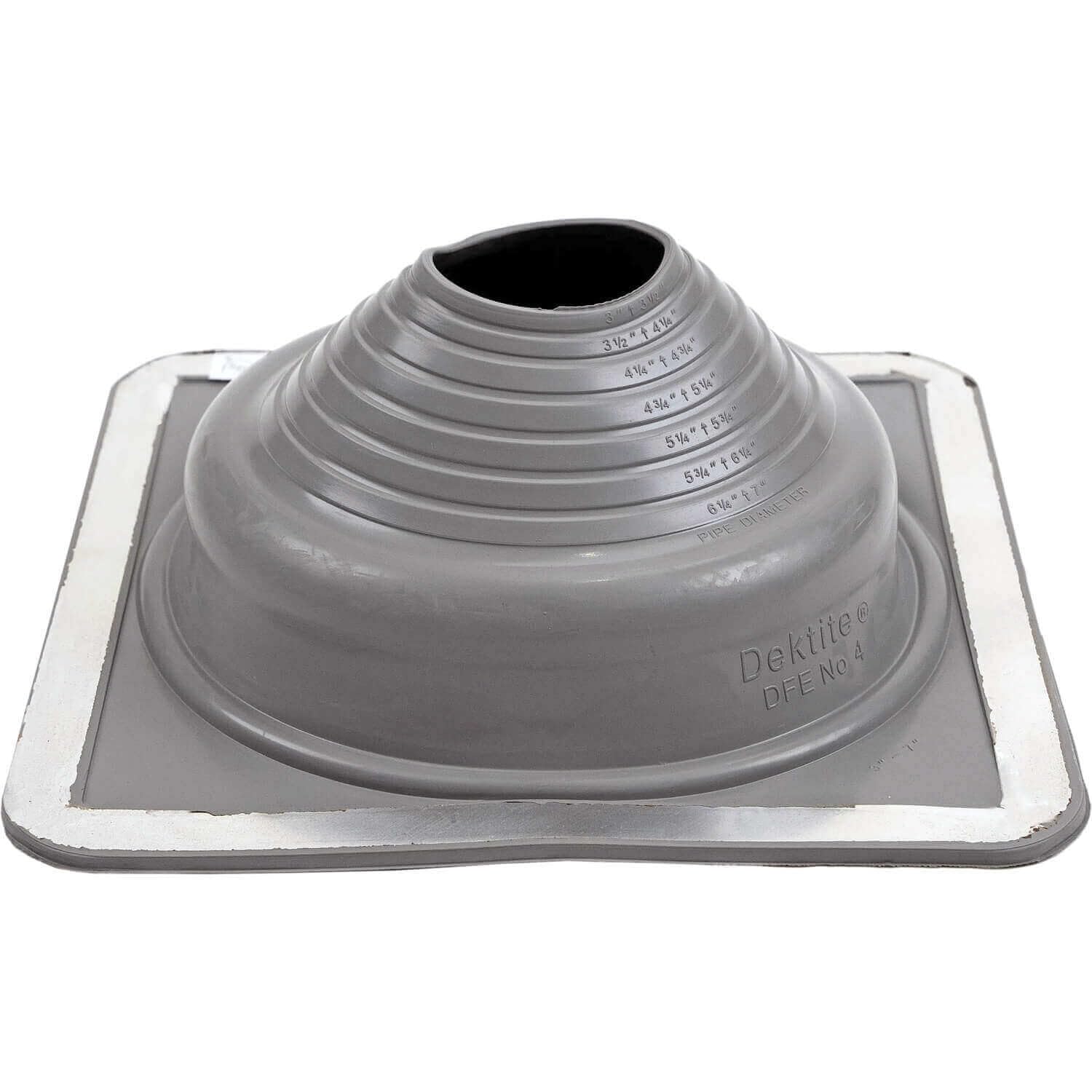 Tubo flexible intermitente EPDM Gris #4 con base cuadrada para tejados DFE104G