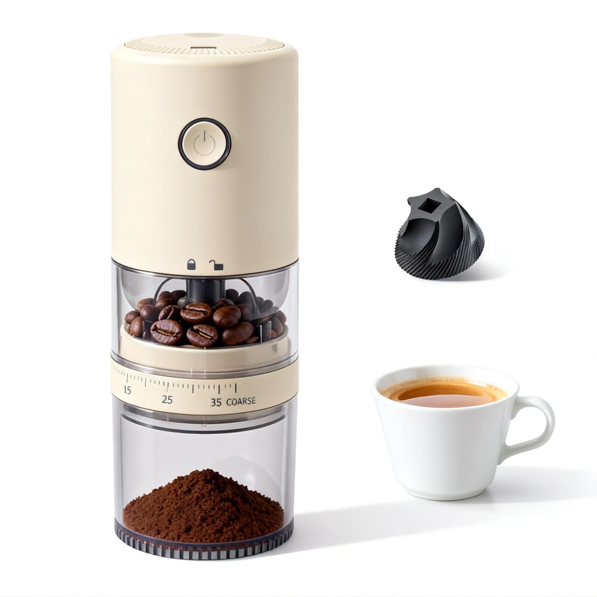 LAMIDO Portable Electric Burr Coffee Grinder