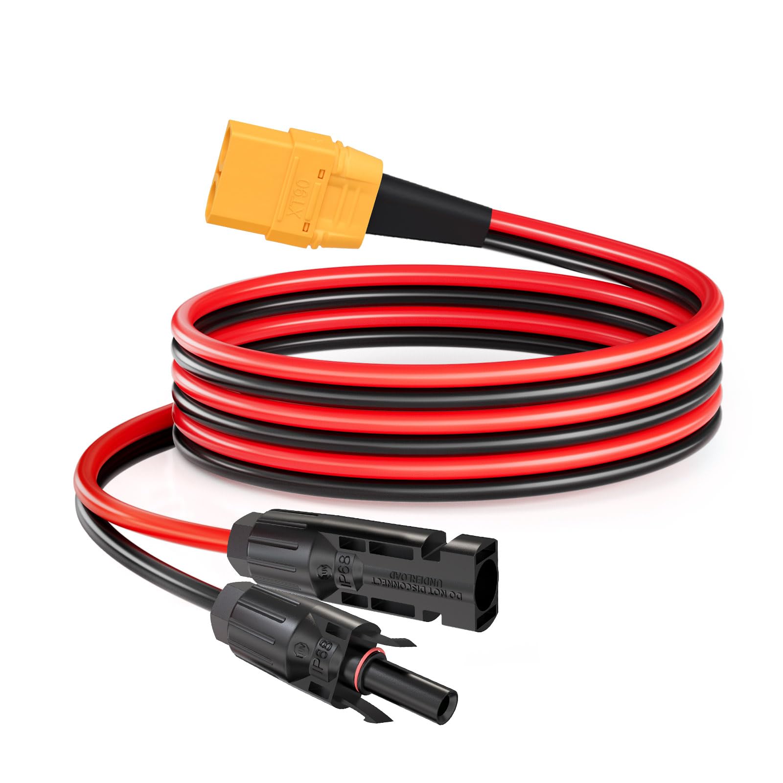 ELFCULB Câble Solaire XT90, 10AWG XT90 Femelle vers Panneau Solaire, Câble de Connecteur Pour Station d'alimentation Portable Panneau Solaire(1.8M)