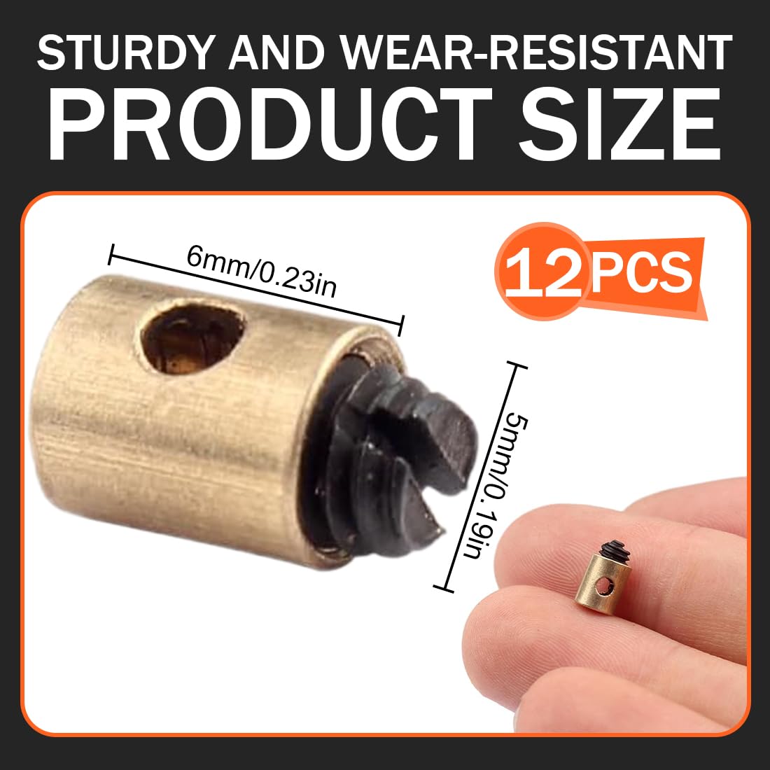 12 Pezzi Cavo acceleratore per moto Morsetto universale per cavo acceleratore in ottone fascetta per filo moto 5x6 mm adatto per scooter e acceleratori moto
