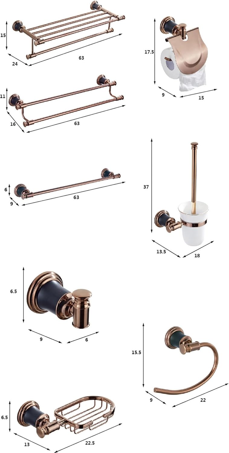 Stainless Steel Rose Gold Bathroom Hardware Pendant Set Towel Rack Light Luxury Storage Rack Bath Towel Rrack Toilet Brush,Towel Ring
