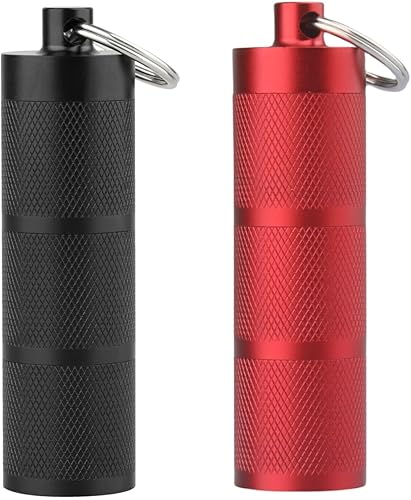 Paquete de 2 llaveros para pastillas, negro y rojo vino