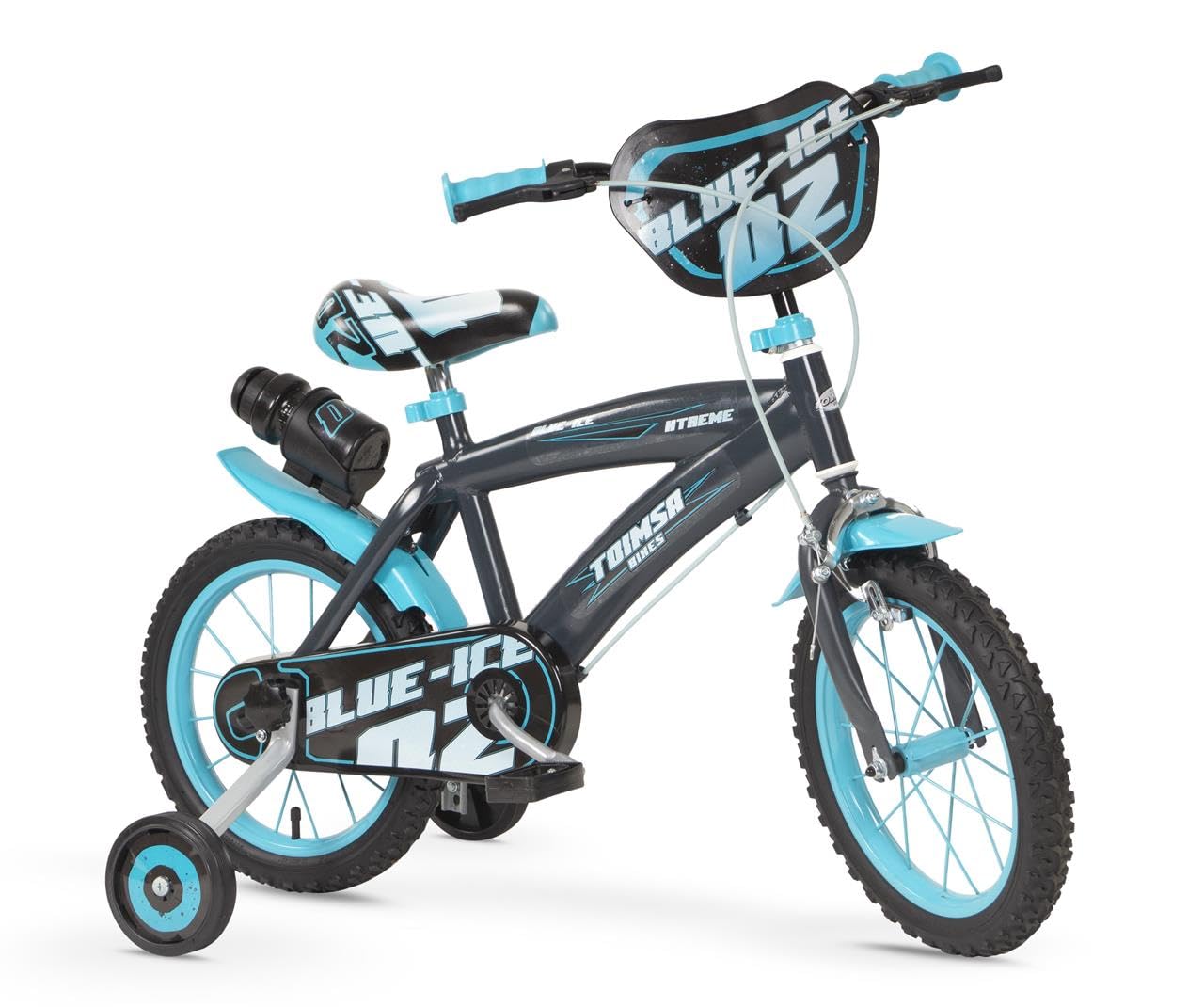 kinderfahrrad blau 14 zoll Blue Ice mit Stützrädern Trinkflasche 4-6 Jahre Polar V650 HR Fahrradcomputer Leighton Meester Color:Standard Size Rose Gold