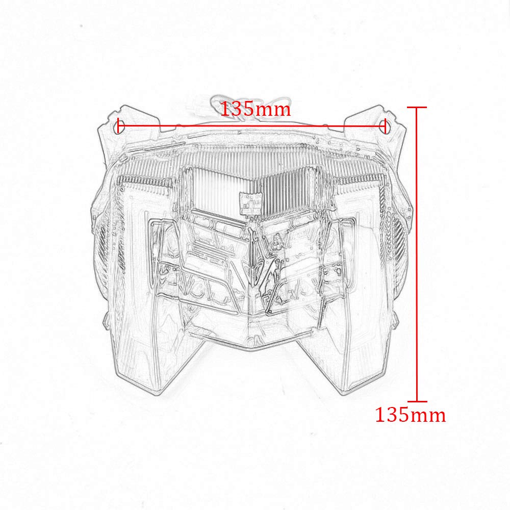 per Yamaha MT09 FZ09 MT FZ 09 2020 2019 2018 2017 Fanale Posteriore Fanale Posteriore Luci Integrate a LED Stop Freno Lampeggiatori Indicatori di direzione (Chiaro)