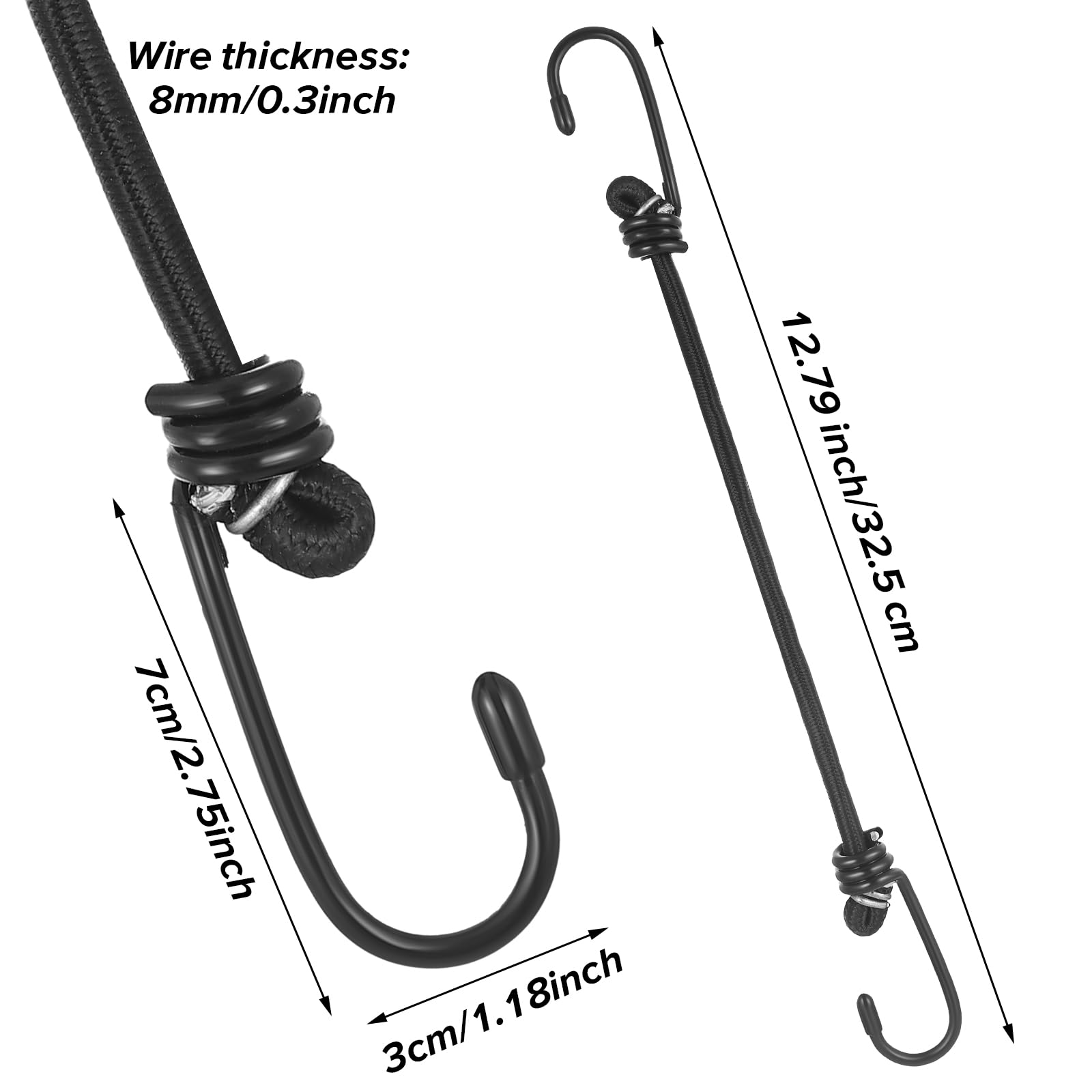 4 Spanngummis Mit Haken, Je 30 Cm – Stark Belastbare Gummispanner Für Gepäck, Planen & Camping