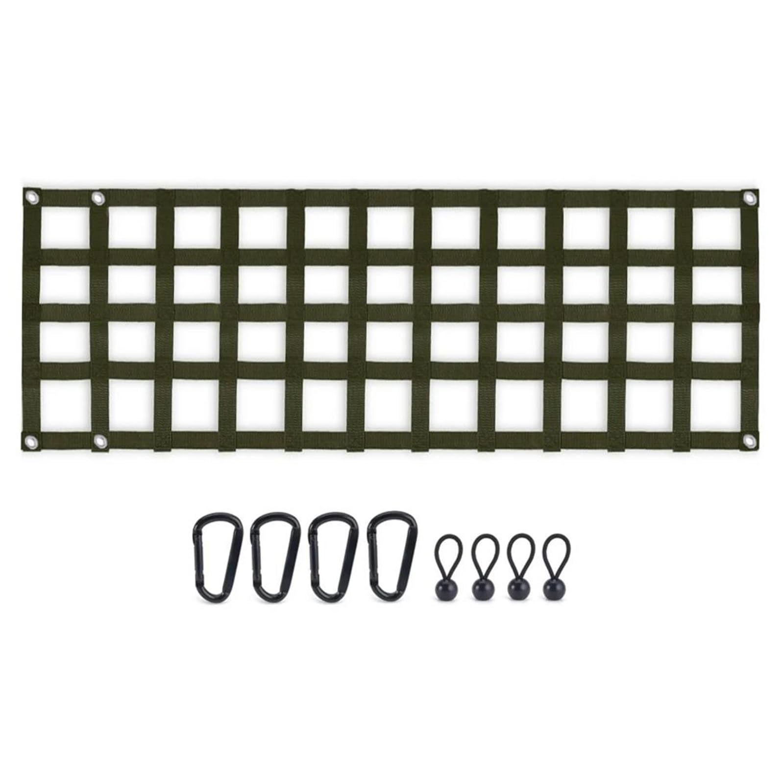 MUGE-60''x18'' LKW-Heckklappennetz Strapazierfähiges Heckklappen-Ladungsnetz, Pickup-Ladeflächen-Organizer Für Große LKWs BAG112 Autositz Ablagenetz(Blackish Green)