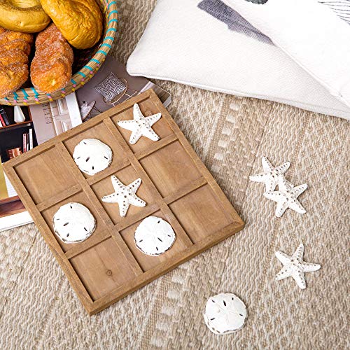 Juego de mesa Beach Tic Tac Toe de madera decorativo miniatura 3