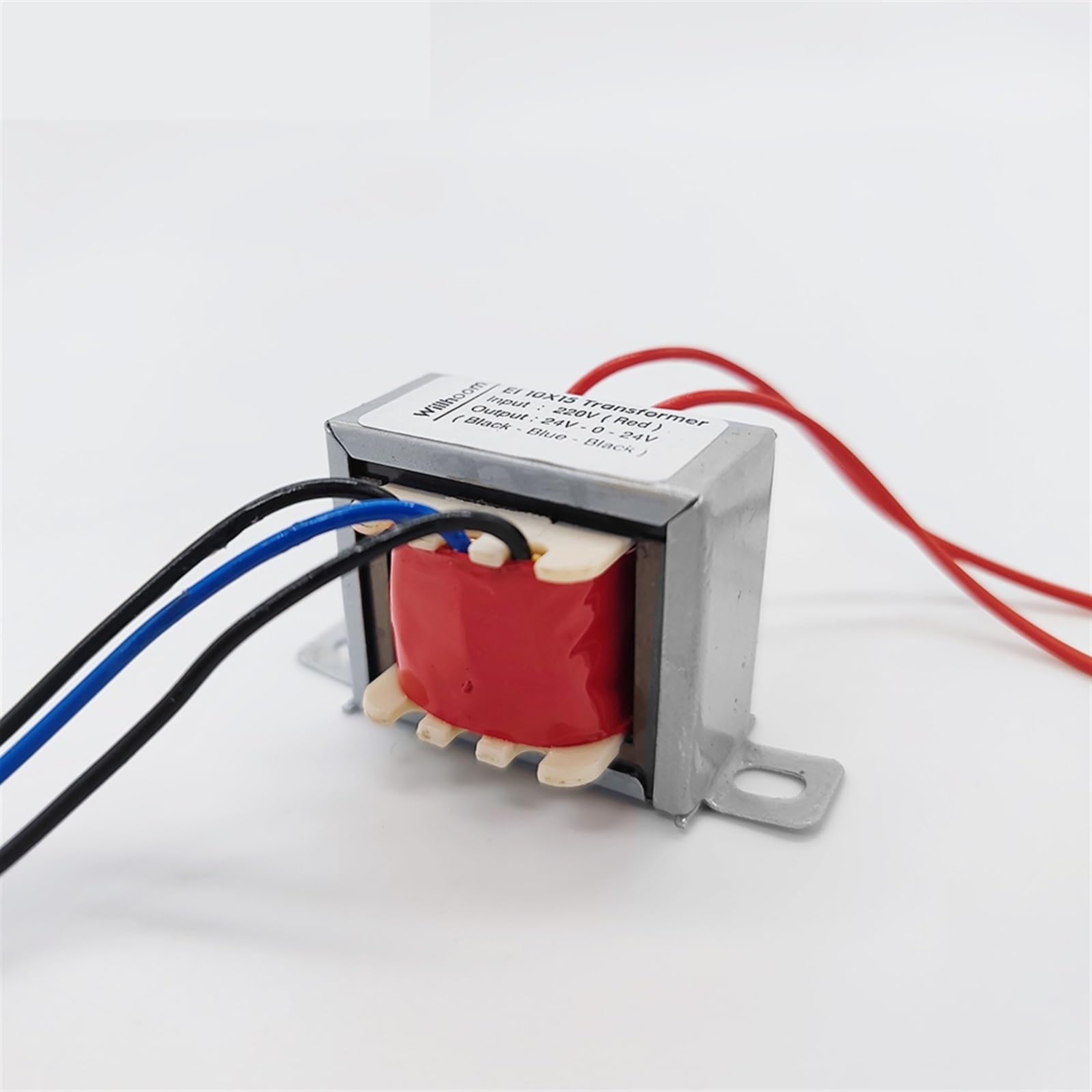 Transformateur de puissance 10X15EI 2 watts double sortie 3 fils AC12V-0-12V 15V-0-15V 18V-0-18V 24V-0-24V 9V-0-9V fil de cuivre entrée 220V 110V 1 pièces(Input 220V,24V-0-24V)