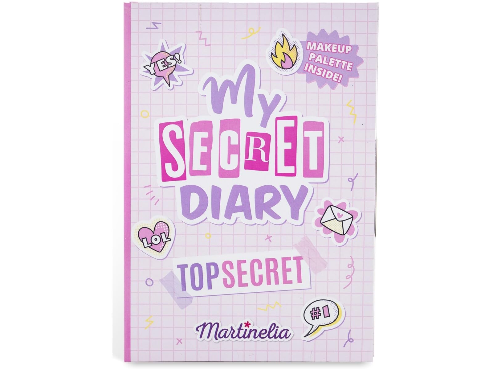 Martinelia Super Girl Make Up Palette - Youthful, Trendy, Feminine - Multicolored Eyeshadows & Lip Glitter - Pink Plastic Rigid Packaging