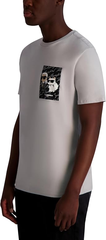 Karl Lagerfeld Men's Short Sleeve Crewneck Choupette Karl Graphic Design T-Shirt