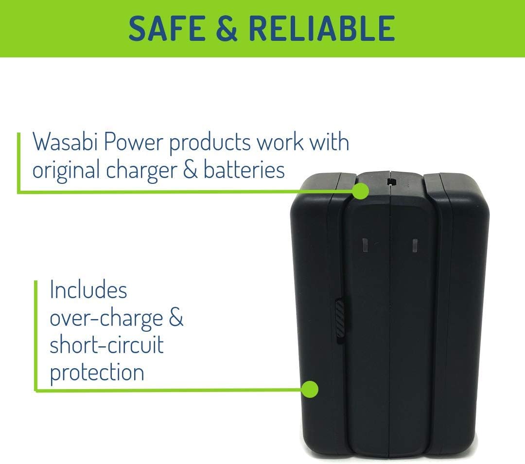 Wasabi Power Insta360 ONE R Battery (2-Pack) and Dual USB Charger Base Bundle Compatible with Insta360 ONE R Camera