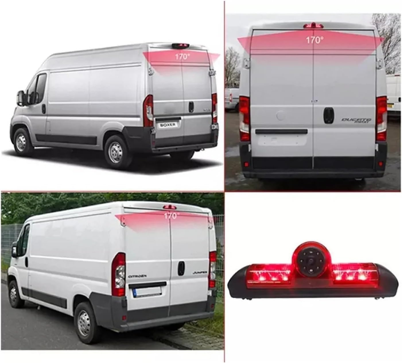 CCD Car Brake Light Reverse Camera Compatible with Citroen Jumper Fiat DUCATO X250 Compatible with Peugeot Boxer III LED Light Parking Rear View Camera