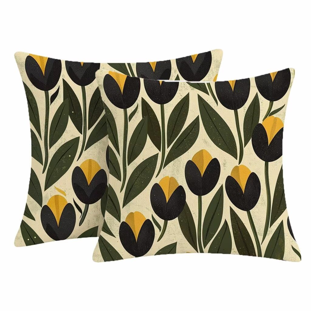 Housse coussin exterieur impermeable beige 60x60 en lin anti-tache pour jardin et salon